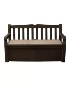 PANCHINA CASSAPANCA KETER "EDEN STORAGE BENCH" IN RESINA MARRONE, 140X60X84 CM